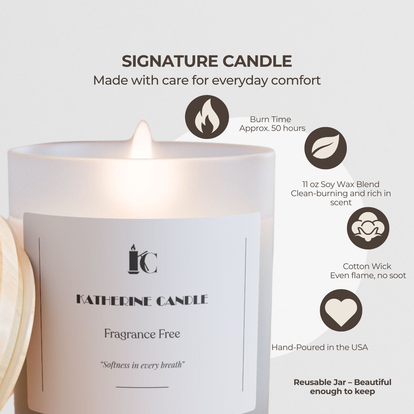 Fragrance Free Linen - KATHERINE CANDLE